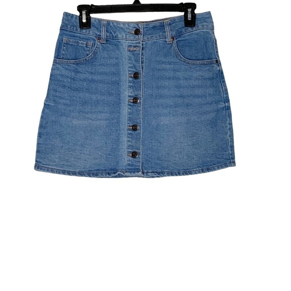 Harper Heritage blue jeans mini skirt with front button closure. Size M - Picture 2 of 6